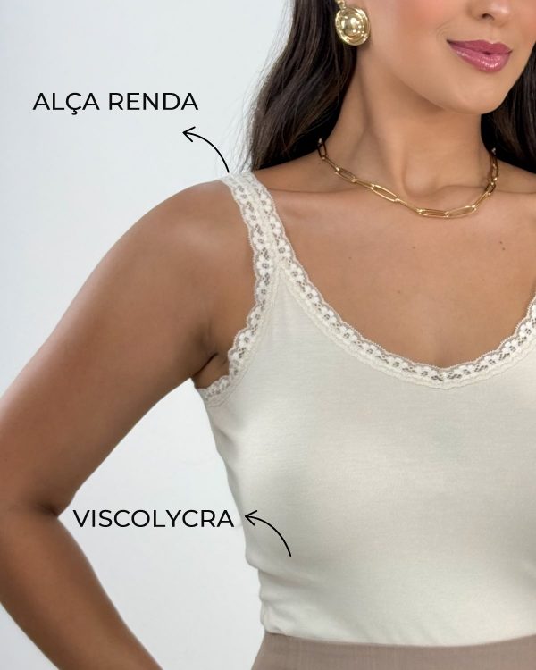 Blusa Regata com Alça Renda Feminina - Imagem 4