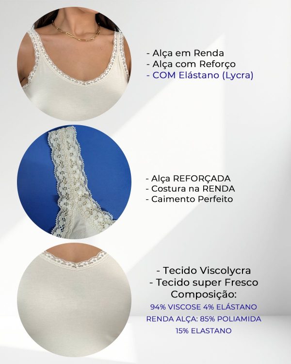 Blusa Regata com Alça Renda Feminina - Imagem 5
